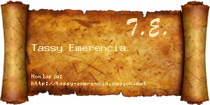 Tassy Emerencia névjegykártya